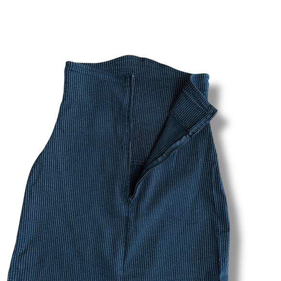 Vintage Y2K Lipsy Black Pinstripe Strapless Buckle Dress Made in USA, Size Small - Picture 7 of 8